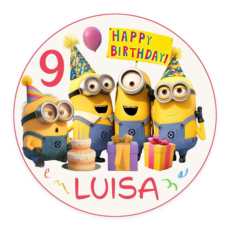 Tortenaufleger Geburtstag Minions 5 – Magische Kuchendekoration für Kindergeburtstage