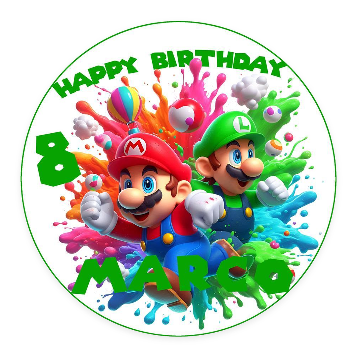 Tortenaufleger Geburtstag Super-Mario 2 – Magische Kuchendekoration für Kindergeburtstage