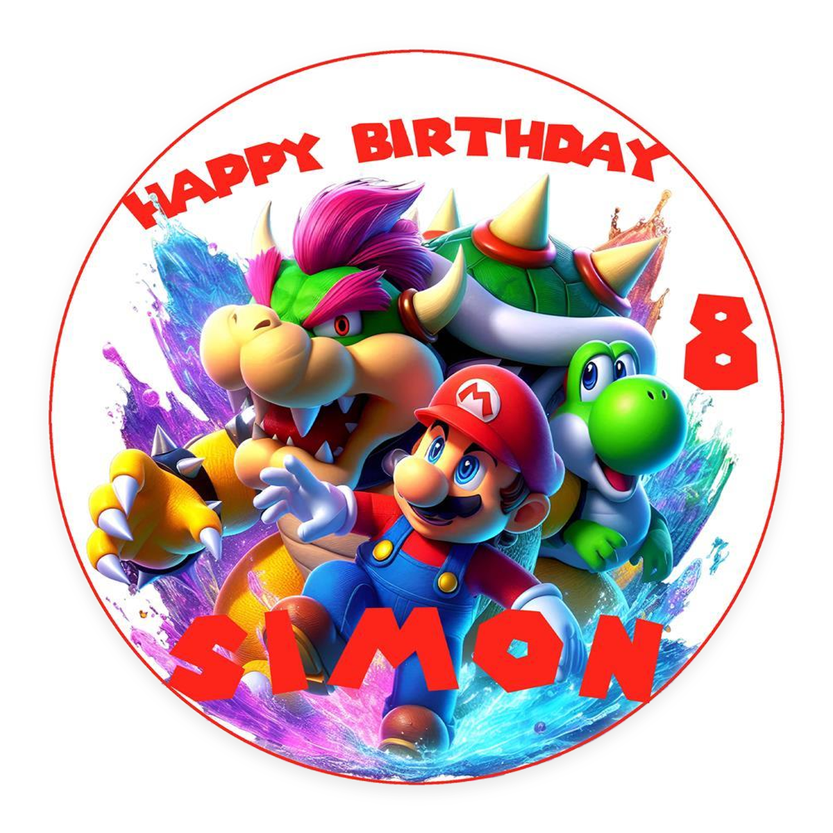Tortenaufleger Geburtstag Super-Mario 1 – Magische Kuchendekoration für Kindergeburtstage