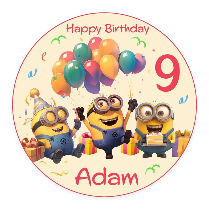 Tortenaufleger Geburtstag Minions 6 – Magische Kuchendekoration für Kindergeburtstage