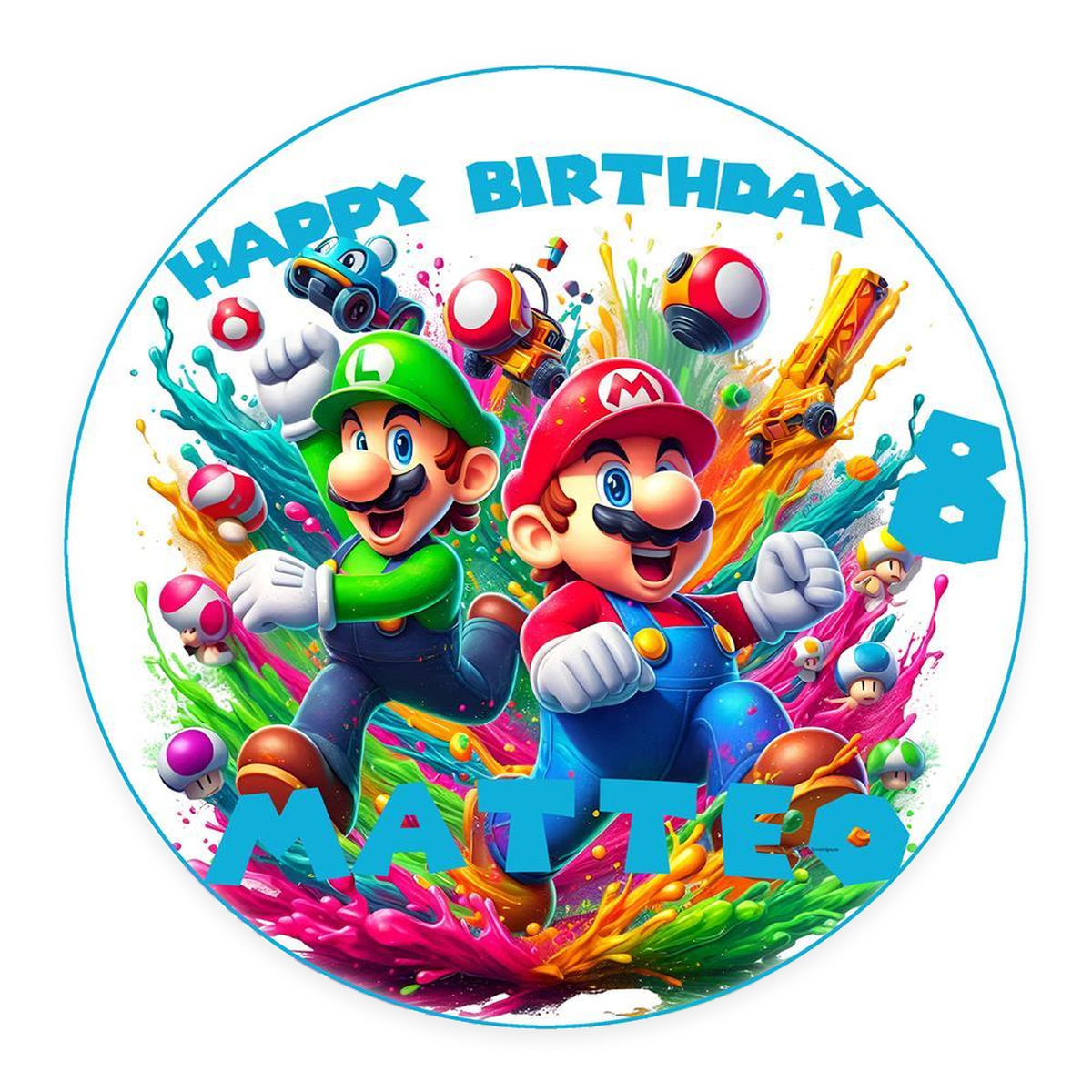 Tortenaufleger Geburtstag Super-Mario 3 – Magische Kuchendekoration für Kindergeburtstage