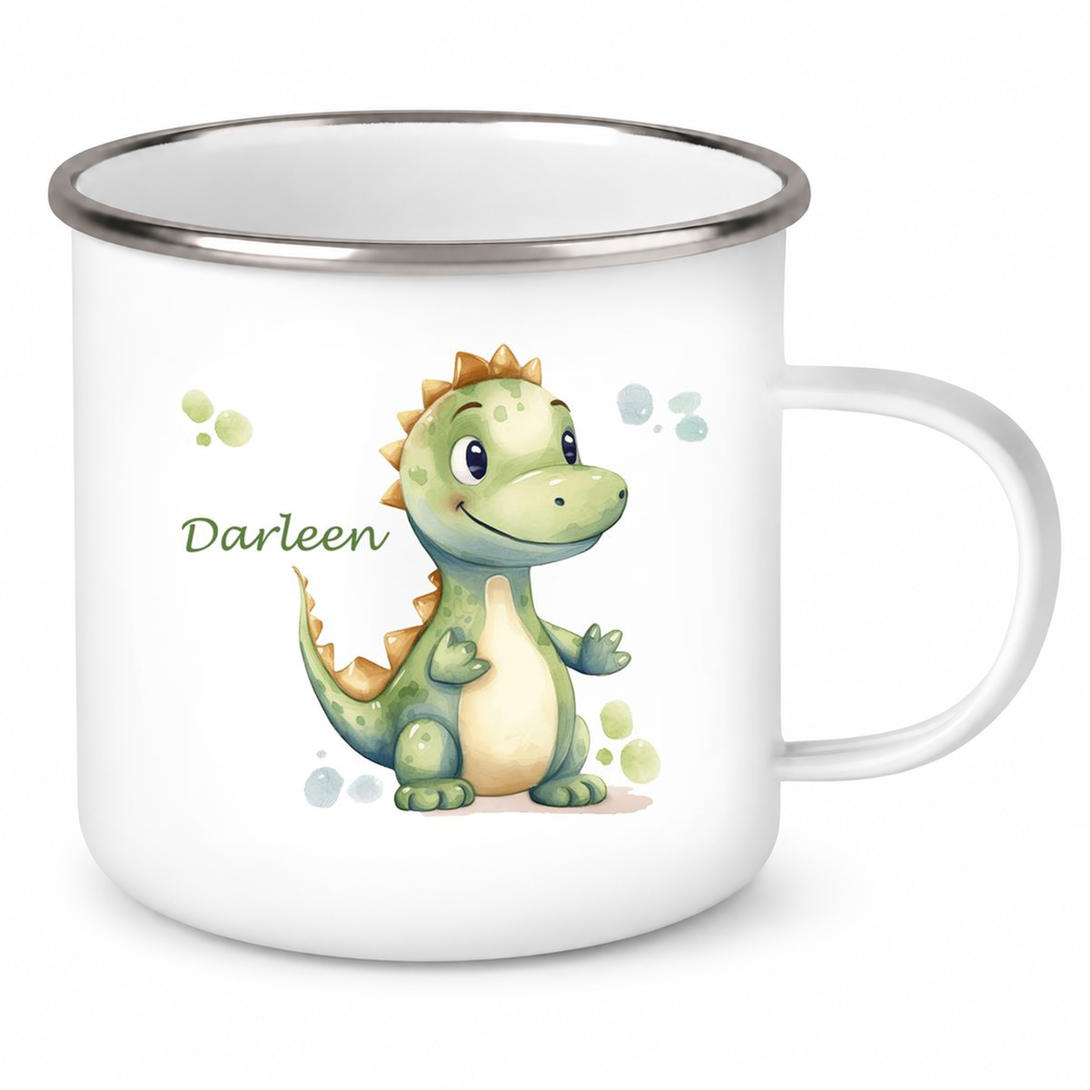 Tasse Wunschname Dino 1 Emaille Kinderbecher
