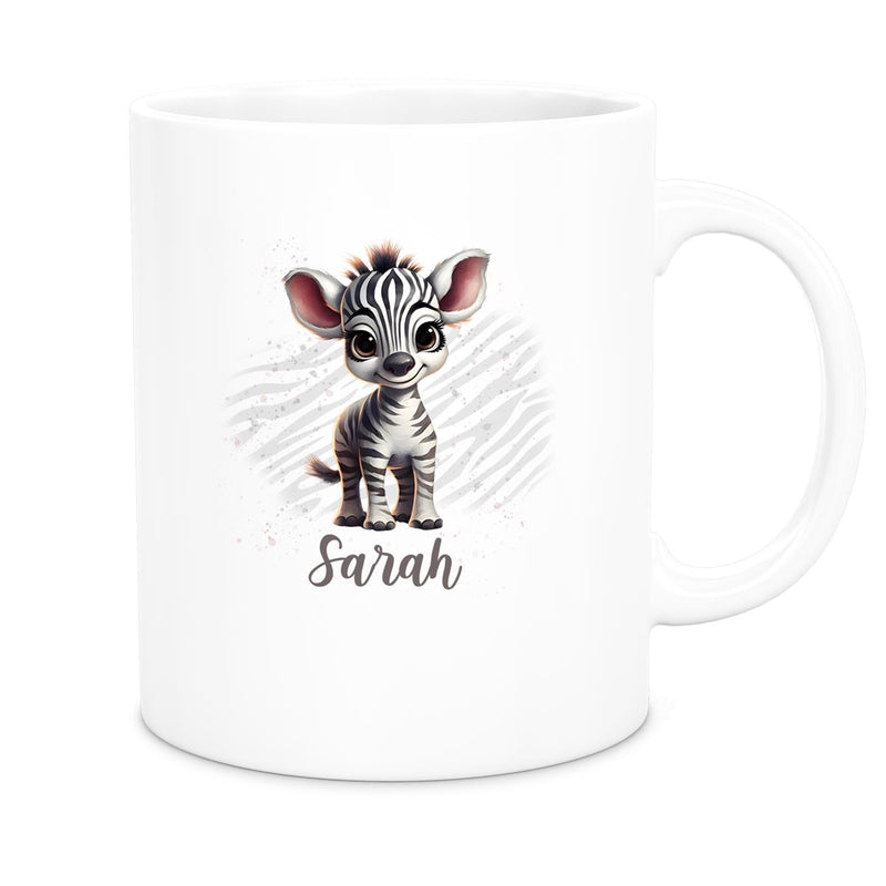 Tasse Wunschname Zebra 1 Keramik Kinderbecher versch. Farben