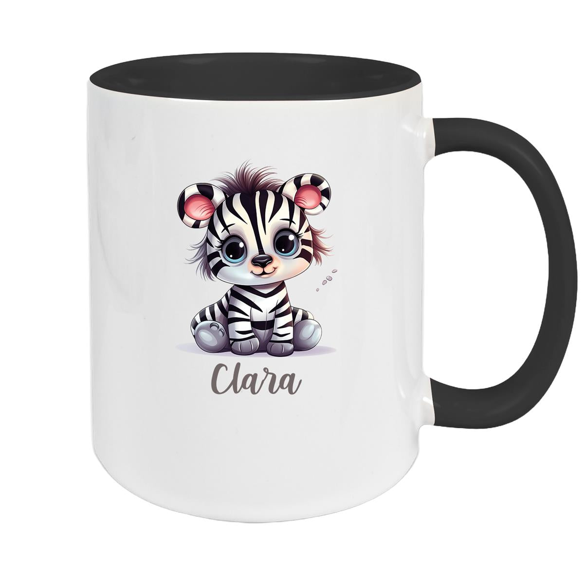 Tasse Wunschname Zebra 2 Keramik Kinderbecher versch. Farben