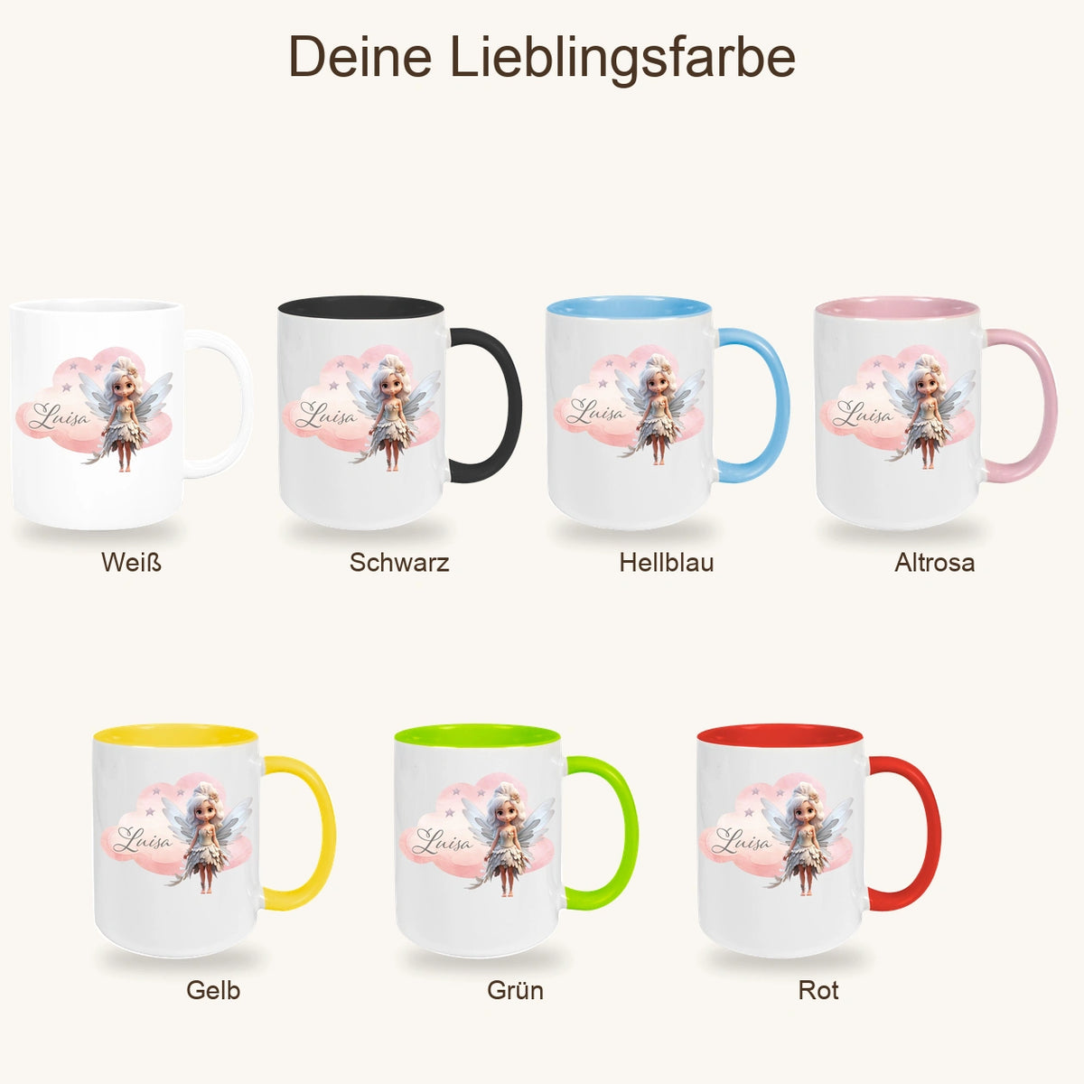 MUCKKI-PRO:8e71a77d3683b83185d4aa840bbdffe80415c8d6aeafb5ff14558d22f52ef16c:Tasse Fee 1 Wunschname Keramik Kinderbecher personalisiert versch. Farben