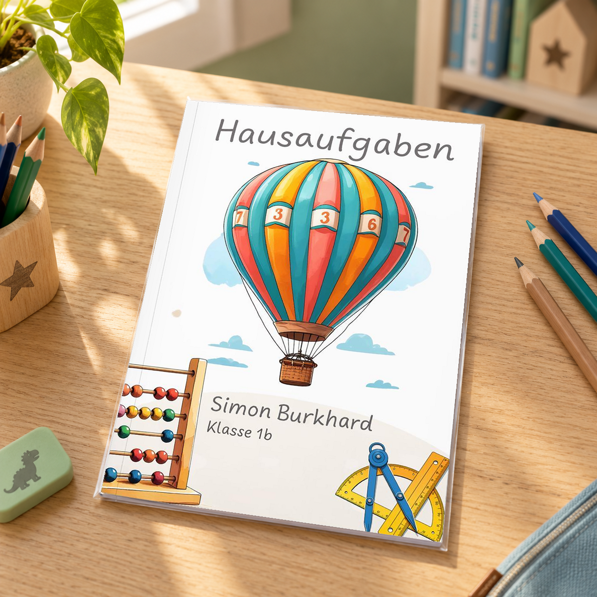 Hausaufgabenheft Mathe 2 DIN A5 - 48 Blatt mit Name und Klasse