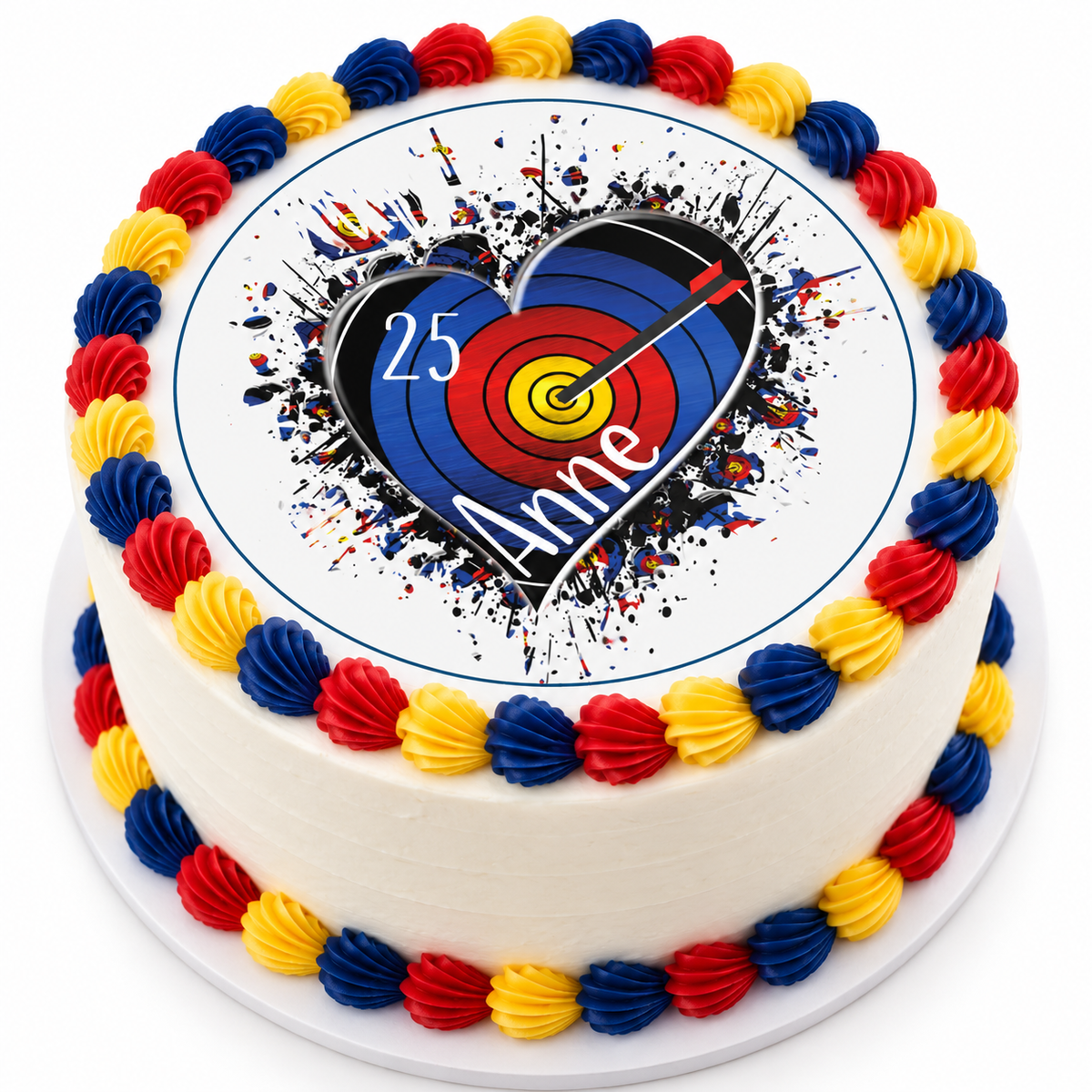 MUCKKI-PRO:dac51a713dbc17d60e3075269f936f1543d2e1c5537b9d8faa4cdd4cf7211117:Tortenaufleger Geburtstag Archer 4 Name & Zahl (20cm) Fondant Papier