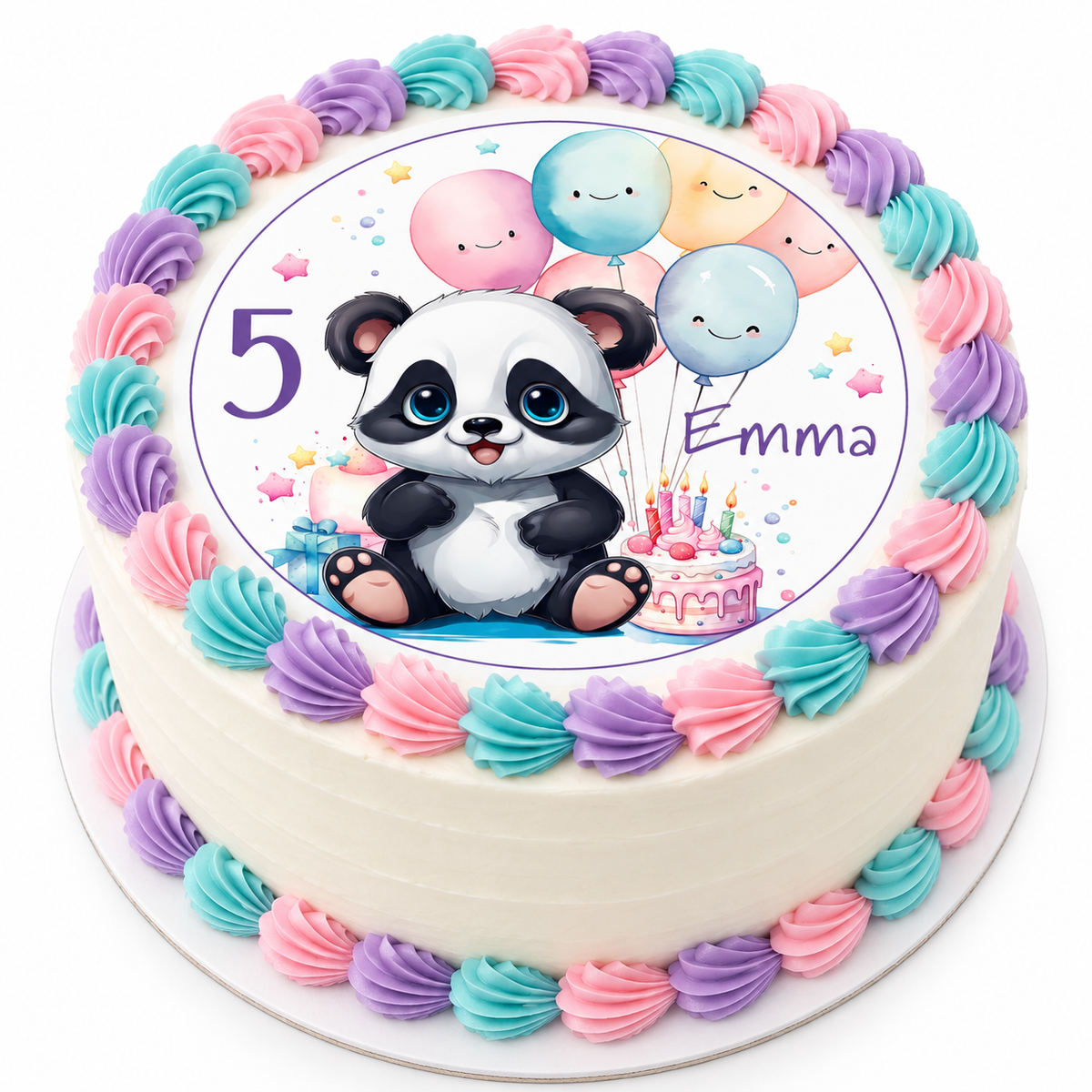 MUCKKI-PRO:83042dae739b7974449fcbf5cd06eee966160889ad36673774159ef6938bf9ea:Tortenaufleger Geburtstag Panda 1 Name & Zahl (20cm)
