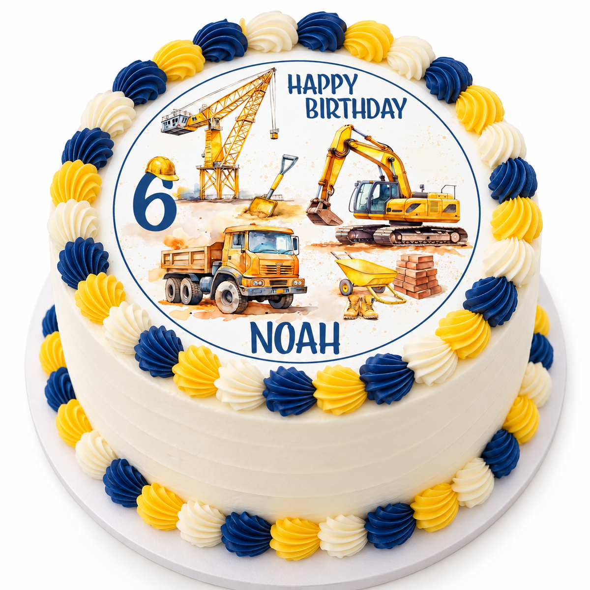 MUCKKI-PRO:9eb50da3f2b86b98d5700ec0ac6862b0b5cc2cc08e52831bffccf8170b58f2b1:Tortenaufleger Geburtstag Baustelle 1 Name & Zahl (20cm)