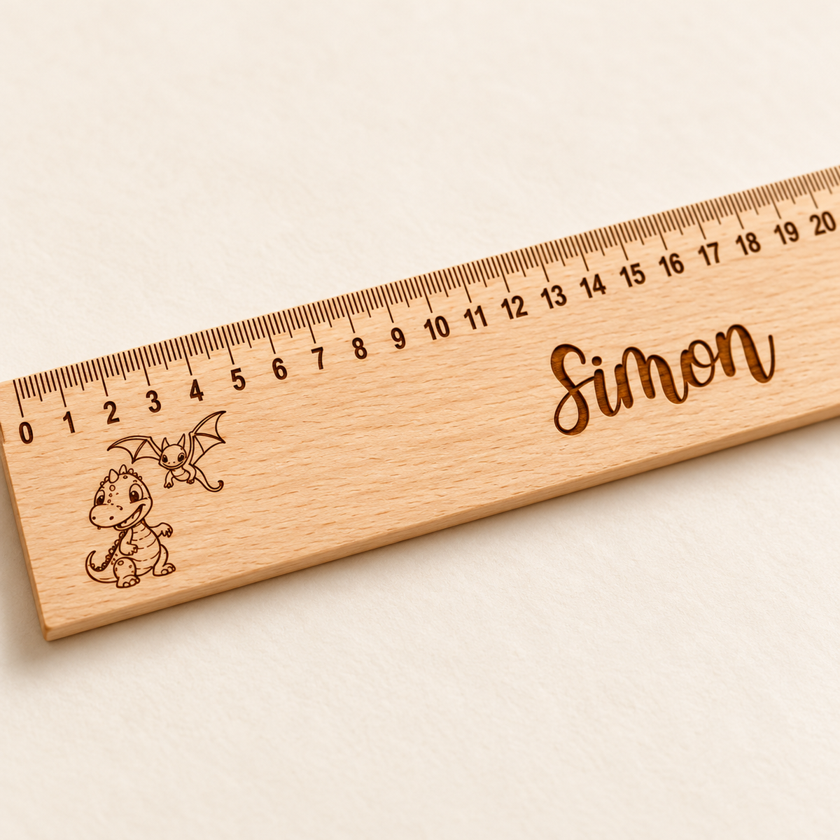 Lineal Holz personalisiert Dino 6, 30cm