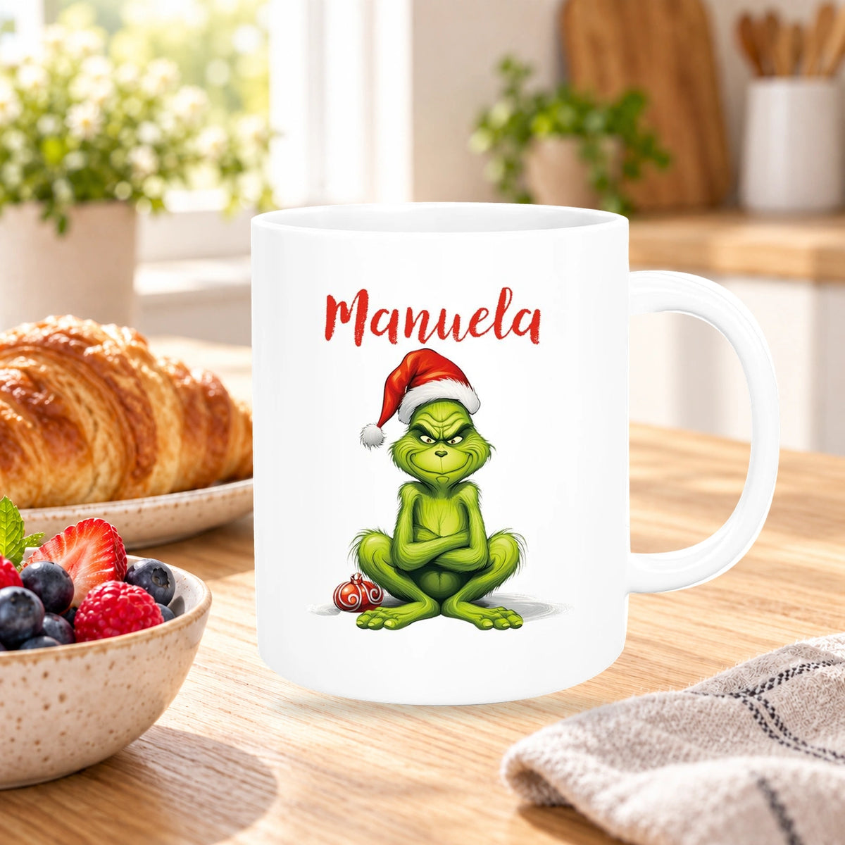 Tasse Wunschname Weihnachten Grinch 4 Keramik Kinderbecher versch. Farben