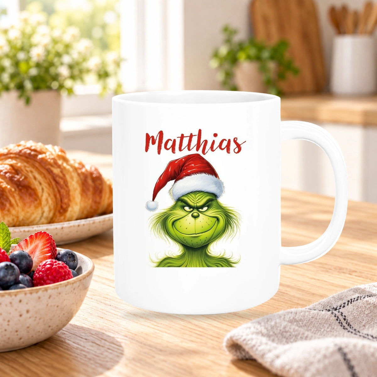 Tasse Wunschname Weihnachten Grinch 3 Keramik Kinderbecher versch. Farben