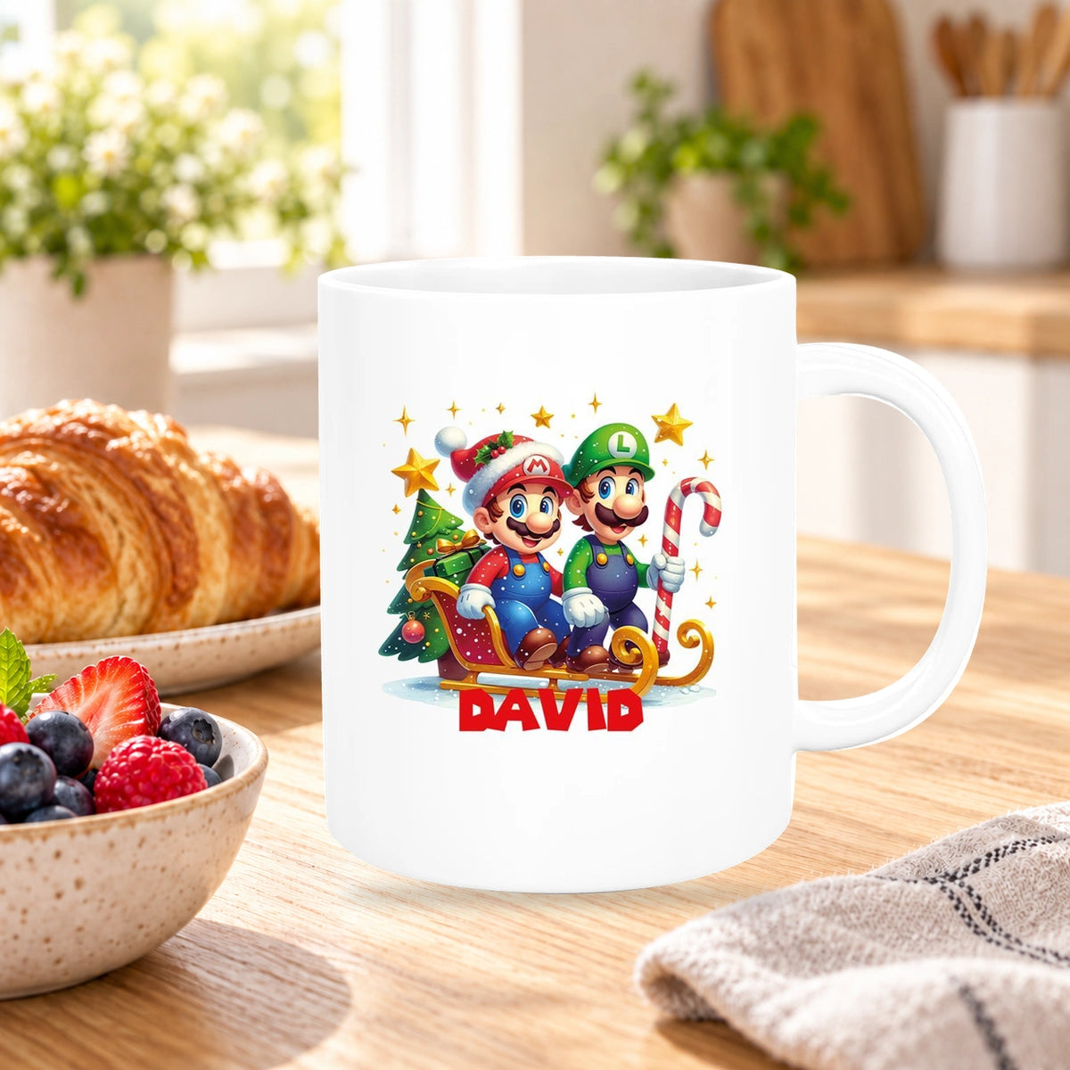 MUCKKI-PRO:d8f82981b28a523c1bc60ece9f34f8875f8ca2ca17328a8cee45863d45d91d70:Tasse Wunschname Weihnachten Super-Mario 1 Keramik Kinderbecher versch. Farben