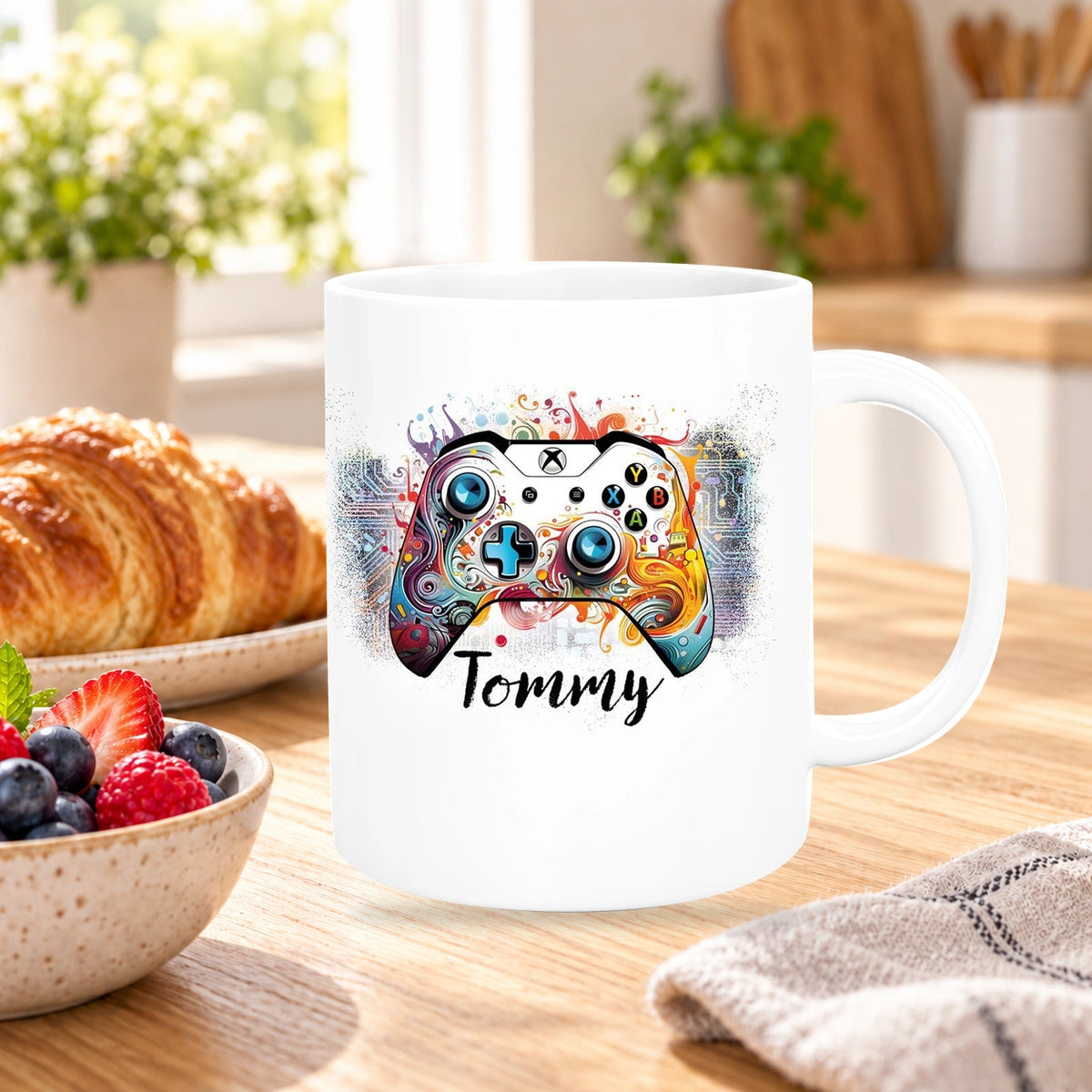 Tasse Gamer 2 Wunschname Keramik Kinderbecher personalisiert versch. Farben