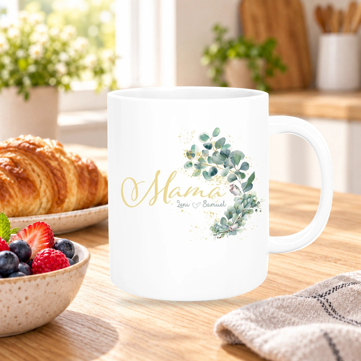 Tasse Muttertag 8 Wunschnamen Keramik Personalisiert versch. Farben