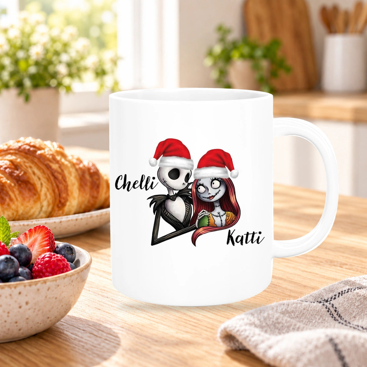 Tasse Wunschname Weihnachten Skull Nightmare before Christmas 3 Keramik versch. Farben