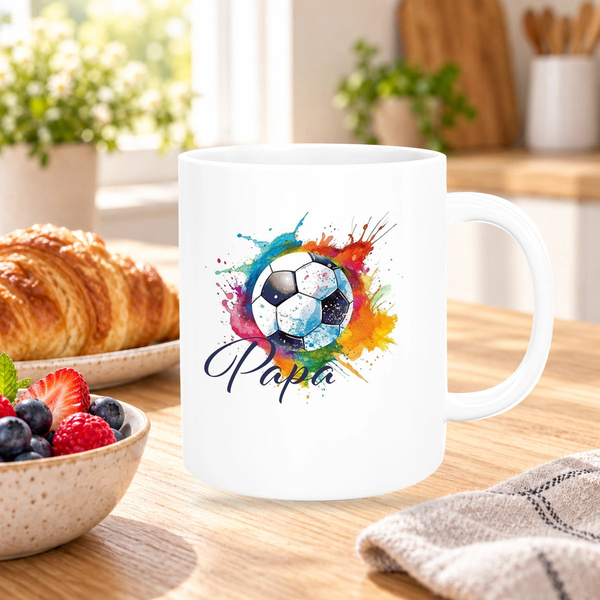 Tasse Wunschname Fußball 20 Personalisiert Keramik Kinderbecher versch. Farben