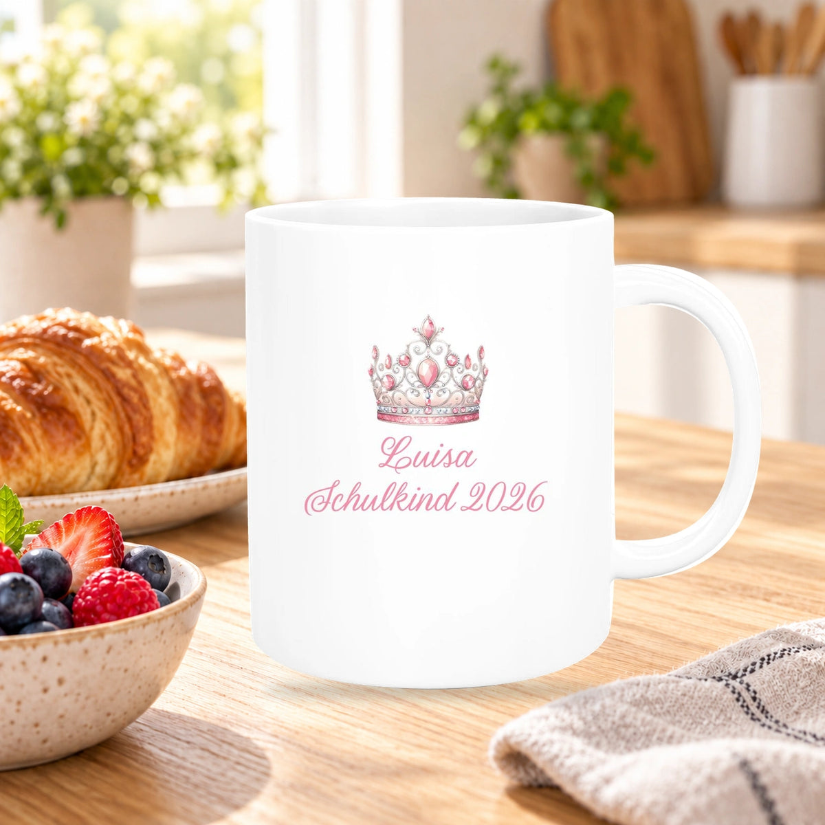 MUCKKI-PRO:983e36ddcbaca9106c9ac996045ff21381e77db5fedcdd28f5f81869582f5e38:Tasse Schulkind 15 Wunschname Prinzessin1 Keramik Kinderbecher Personalisiert versch. Farben