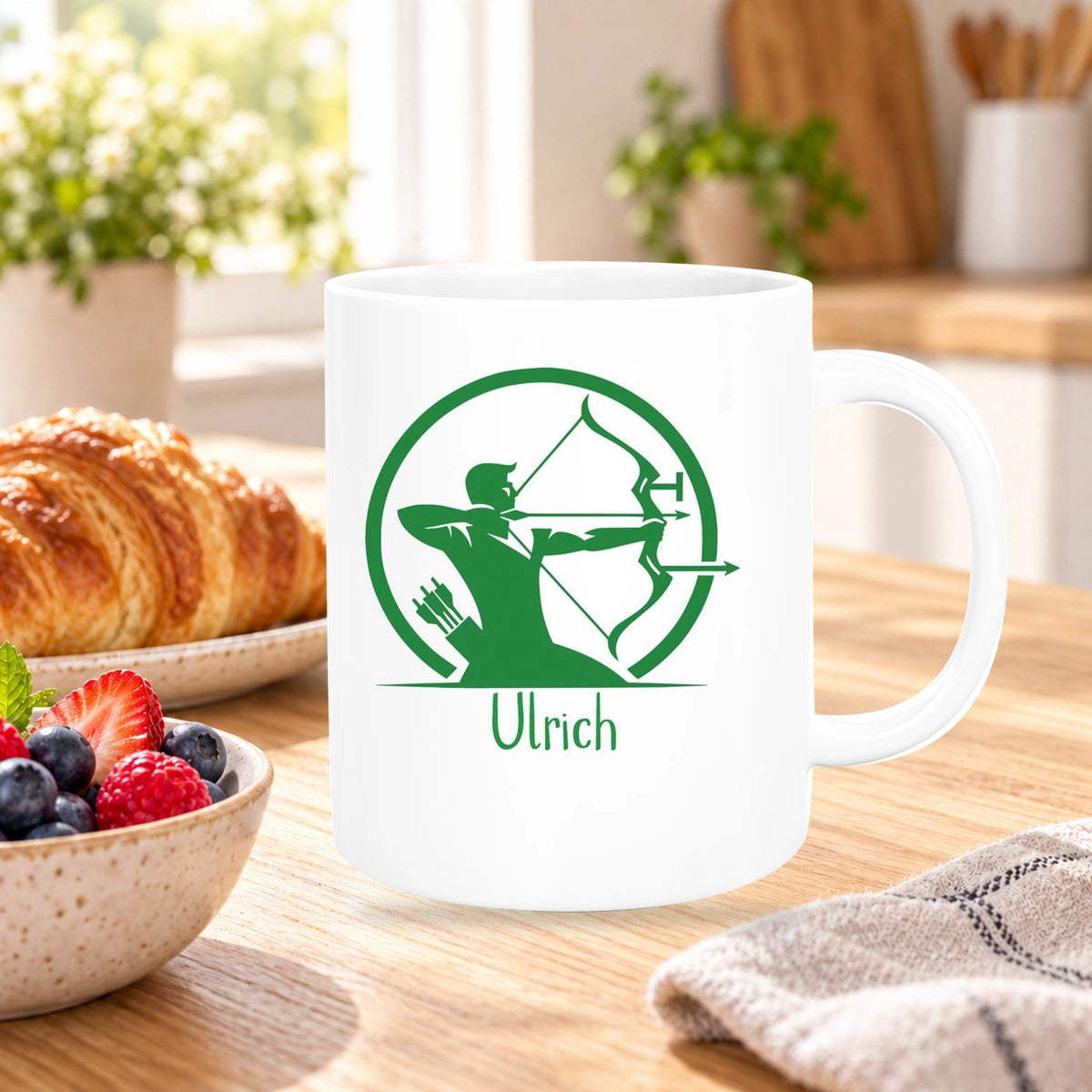 MUCKKI-PRO:5401ffab13fc14c0407a0e2e922dd11d237c48809cabc30c65b64431ba1240f0:Tasse Bogenschütze 1 Wunschname Keramik personalisiert versch. Farben
