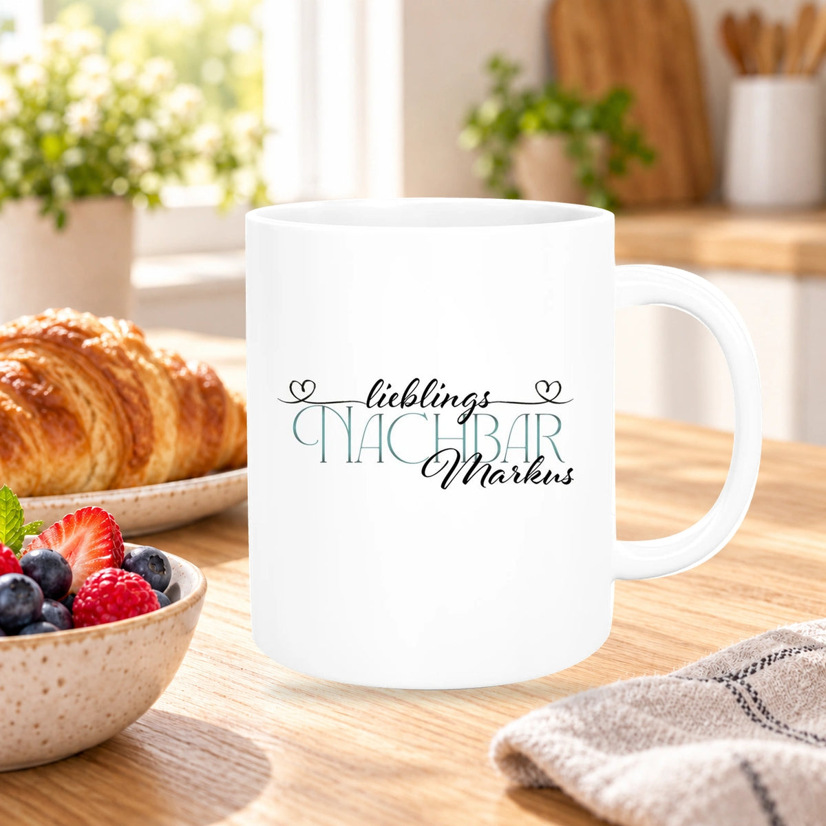 Tasse Wunschname Lieblings-Nachbar 1 personalisiert Keramik versch. Farben