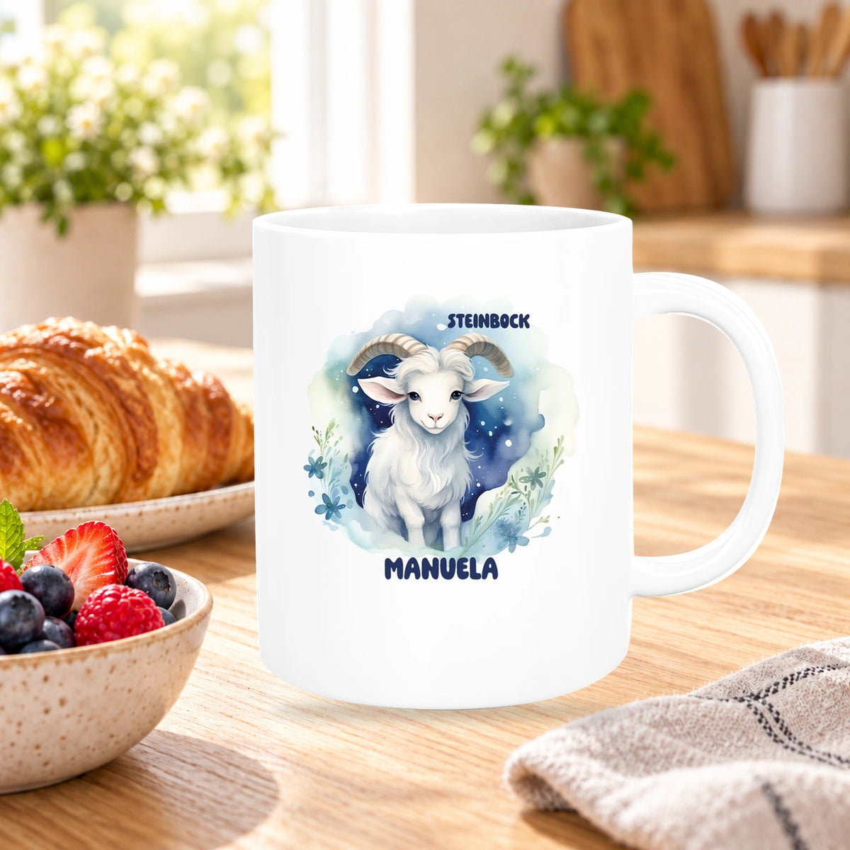 Tasse Sternzeichen Kinder Steinbock 1 Wunschname Keramik Kinderbecher personalisiert versch. Farben