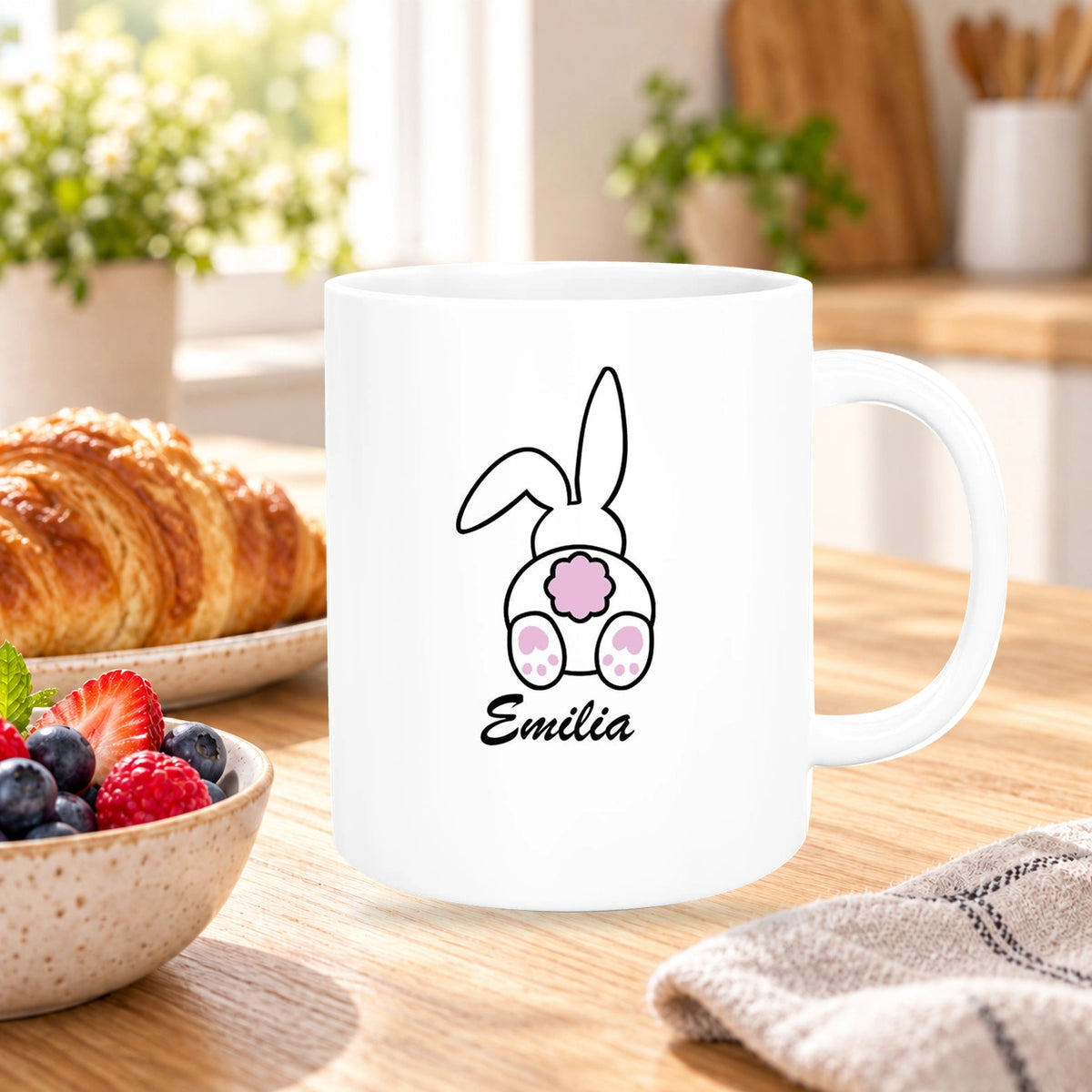 Tasse Ostern - Hase 3 Wunschnamen Keramik personalisiert versch. Farben