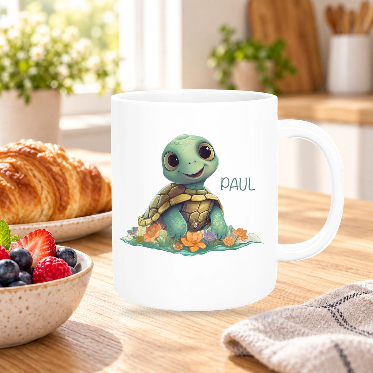 MUCKKI-PRO:24db66b2827ad92a63de01bf28d830d937a51addd6ad56e9b9cda07f29f1e0ec:Tasse Wunschname Schildkröte 1 Keramik Kinderbecher personalisiert versch. Farben
