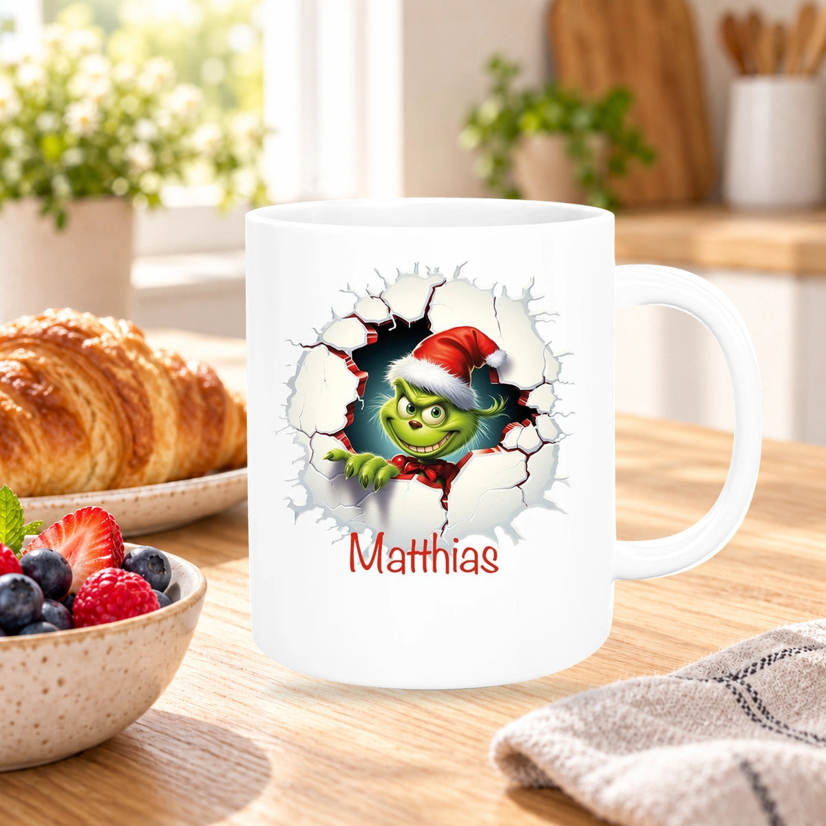 Tasse Wunschname Weihnachten Grinch 8 Keramik Kinderbecher versch. Farben