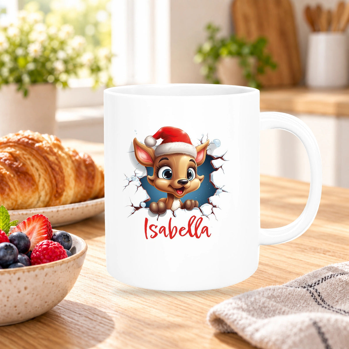 MUCKKI-PRO:820aeb75bd78898ce92a1970a70b2b3f80188343568ed4d7449b8bf90b02b9a9:Tasse Wunschname Christmas Rentier 1 Keramik Kinderbecher versch. Farben