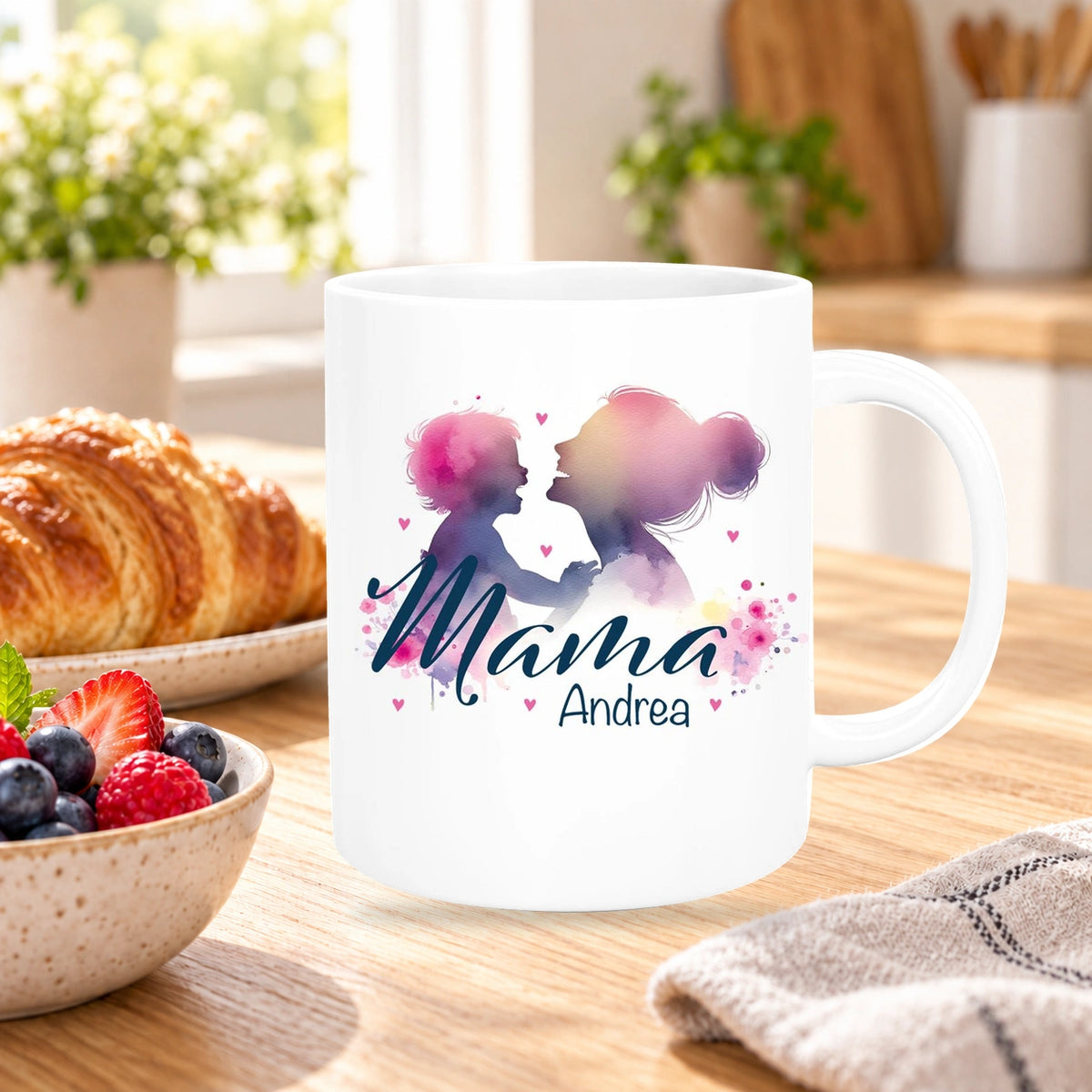 MUCKKI-PRO:da68142ad6268d7b2e1ce64dd17fd87dd37f673c7ca01bf3aca45c7c10ead6dc:Tasse Muttertag 11 Wunschnamen Keramik Personalisiert versch. Farben