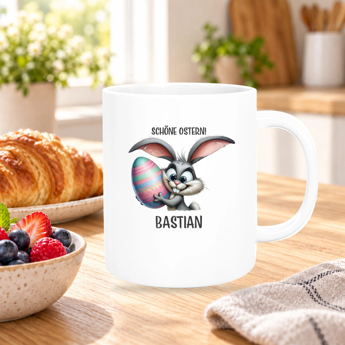 Tasse Ostern - Hase 5 Wunschnamen Keramik personalisiert versch. Farben
