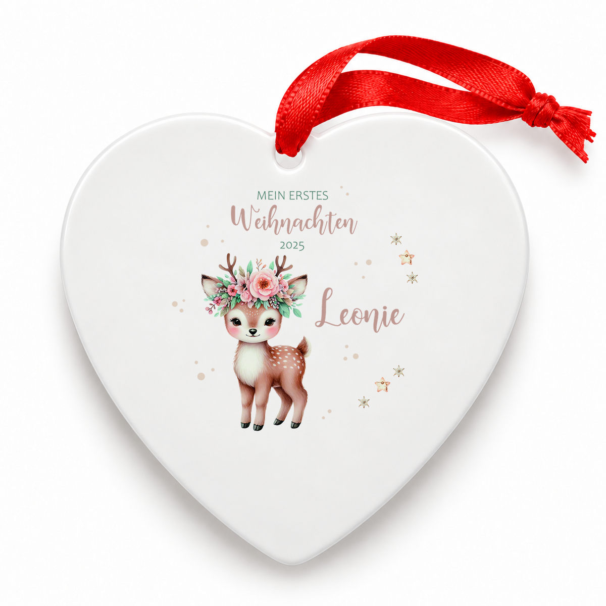 MUCKKI-PRO:92a5dfdbedae74b1bdb59d43f3998d7454dc3c0f8848bc4e16cabb1c767d9321:Weihnachtsanhänger personalisiert Reh – mein erstes Weihnachten mit Wunschnamen – Rund, Stern, Herz oder Glocke