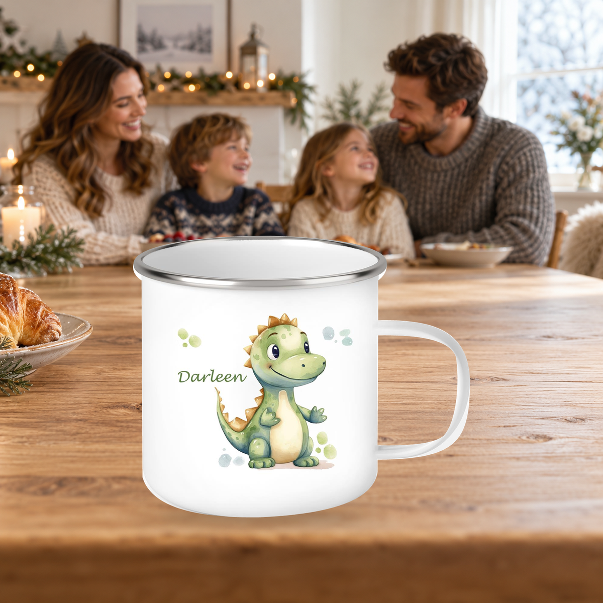 MUCKKI-PRO:67917aab38956227404f4d1ddcca852b73e087fbcc66aa86ce67e97ae48c819d:Tasse Wunschname Dino 1 Emaille Kinderbecher