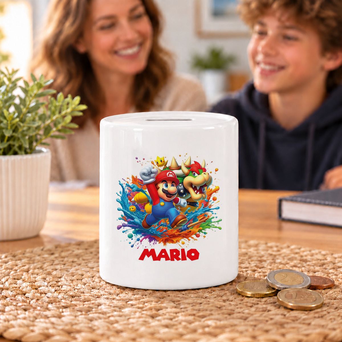 MUCKKI-PRO:03a36b8b4a3eaed7678342132afde679a4d7691ca18137bbfa2b33c10f945b11:Spardose Super Mario 5 Wunschname personalisiert