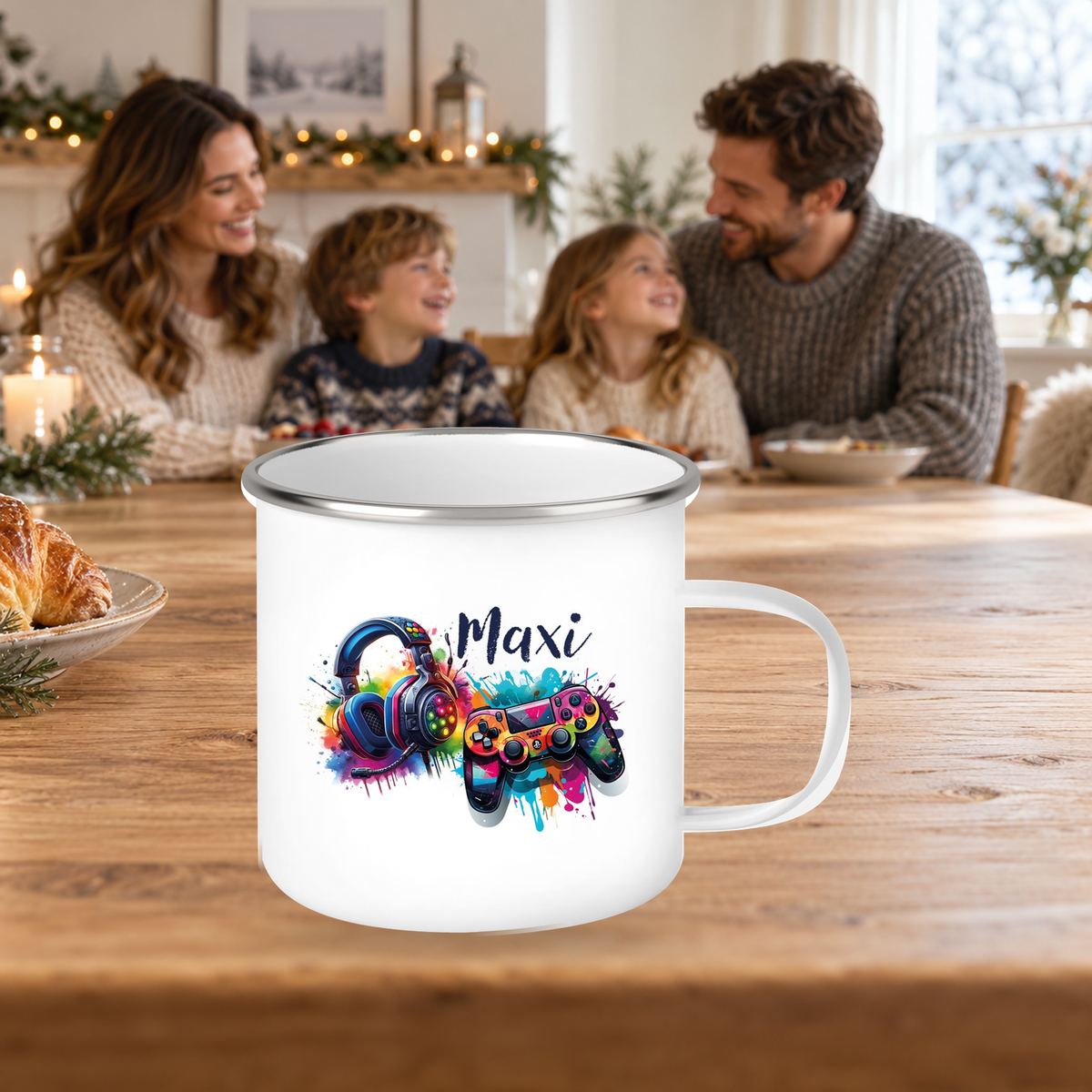 MUCKKI-PRO:5cbbb4a77eb345096d9049229984ccaf9044c6b0be6ccbf915a0d6e13cce564d:Tasse Gamer 3 Wunschname Emaille Kinderbecher personalisiert