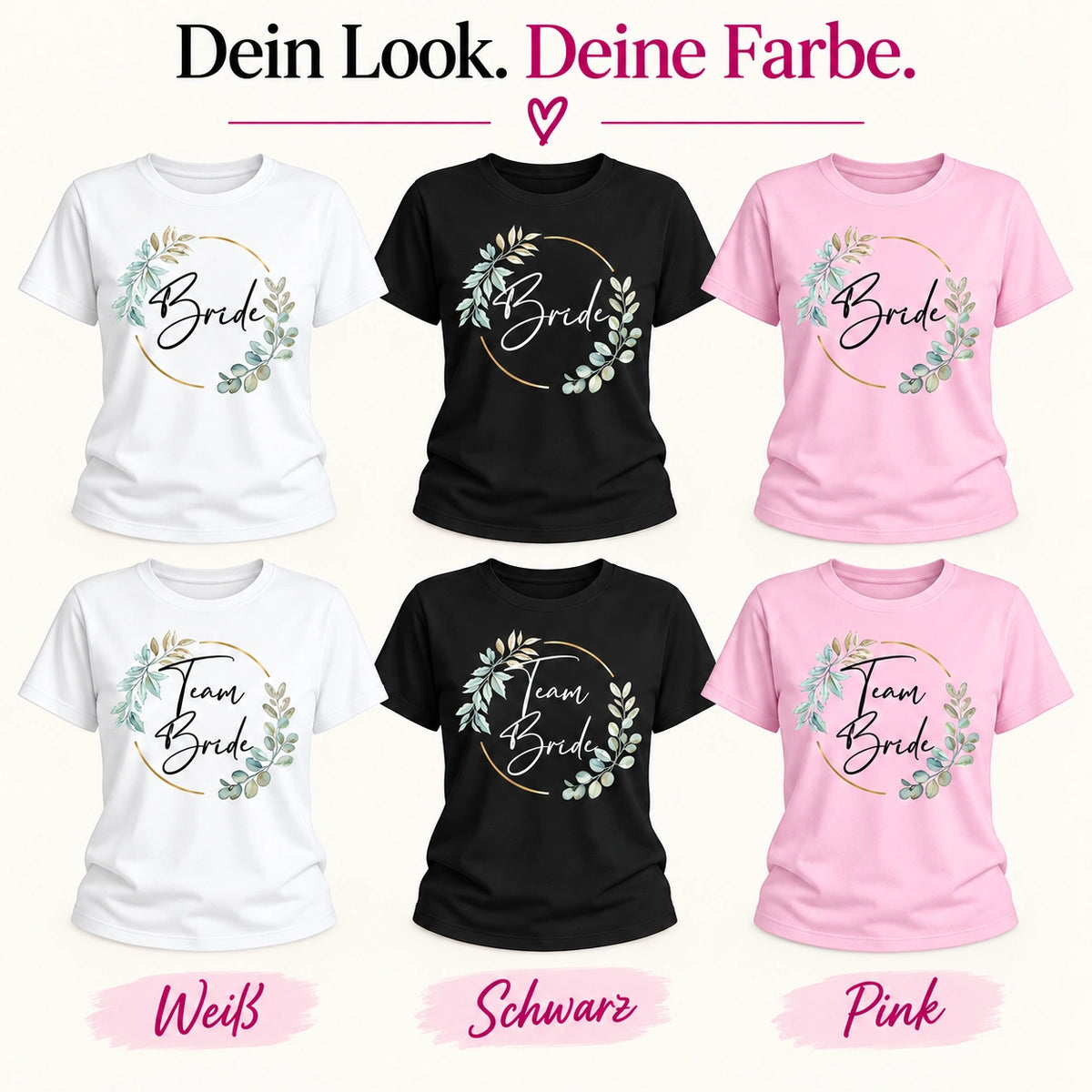MUCKKI-PRO:588905ad86e482483224c9a217cfc5019cfeda7042cf58733797847919c081f3:T-Shirt Bride & Team-Bride 02-Eukalyptus – Damen-Shirt für den Junggesellinnenabschied