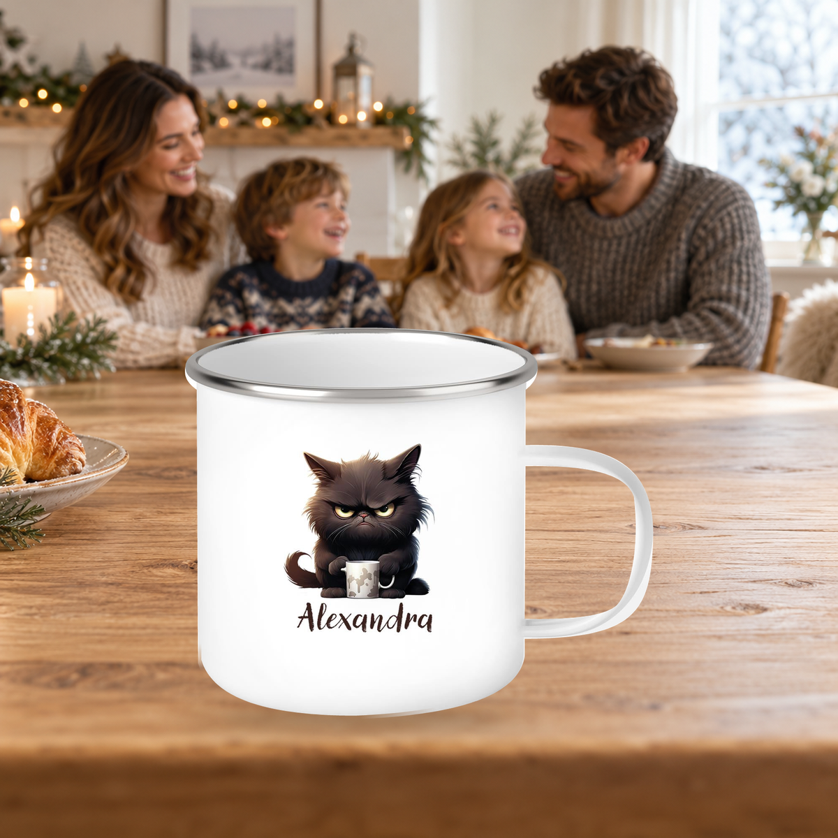 MUCKKI-PRO:721a3b333e67912c46ede5e6ba79862bd0f8867ad34b3f782ab6e73fdb493d4b:Tasse Katze Grumpy 1 Wunschname Kinderbecher personalisiert Emaille