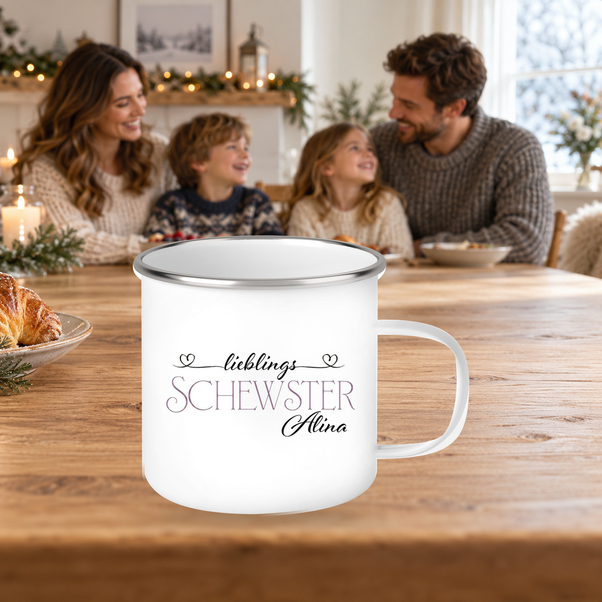 MUCKKI-PRO:637a0d67d7adeeae6e1da21e1fbbf34f8d218d100df6e35947077e989ad94251:Tasse Wunschname Lieblings-Schwester 1 Emaille personalisiert