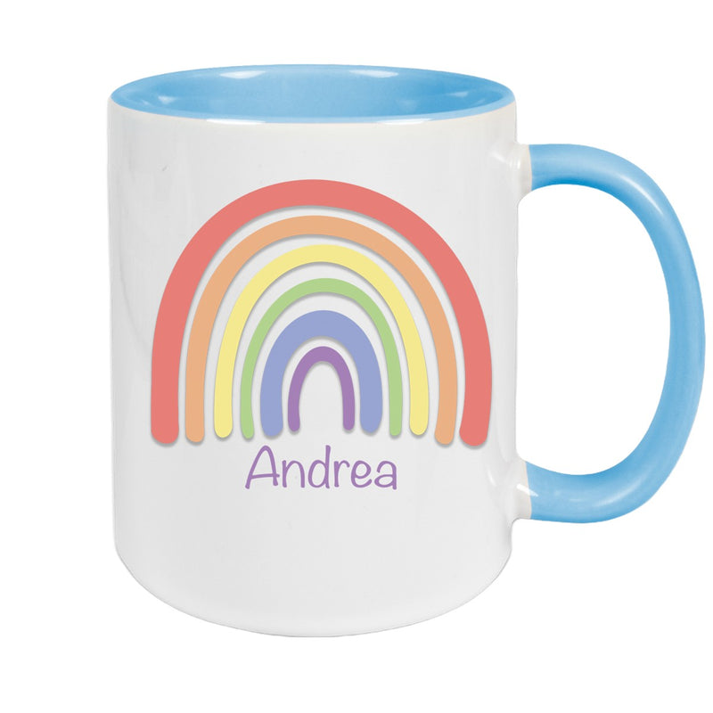 Tasse Wunschname Regenbogen 1 Keramik Kinderbecher versch. Farben