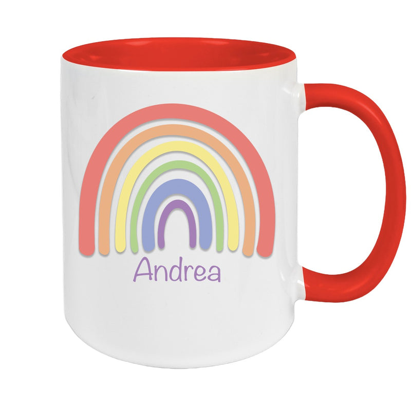 Tasse Wunschname Regenbogen 1 Keramik Kinderbecher versch. Farben