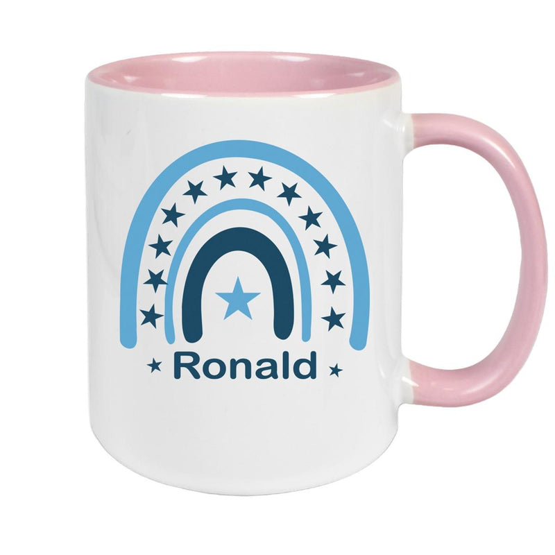 Tasse Wunschname Regenbogen 3 Keramik Kinderbecher versch. Farben