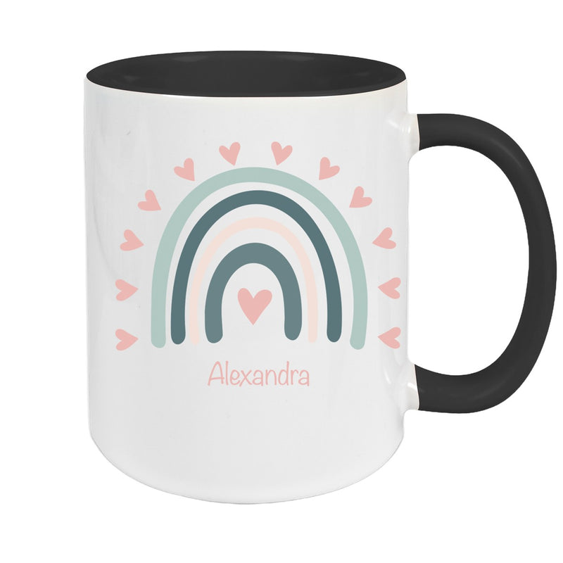 Tasse Wunschname Regenbogen 4 Keramik Kinderbecher versch. Farben