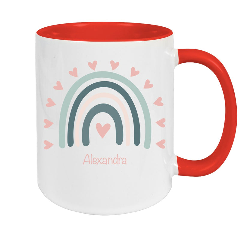 Tasse Wunschname Regenbogen 4 Keramik Kinderbecher versch. Farben