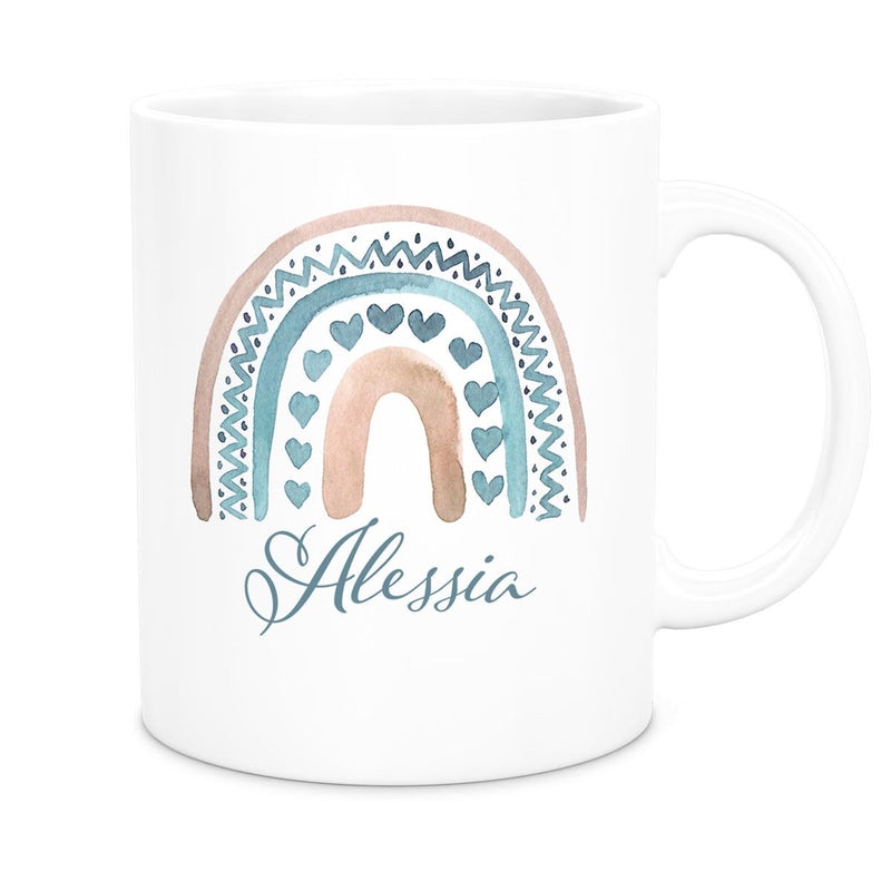 Tasse Wunschname Regenbogen 5 Keramik Kinderbecher versch. Farben