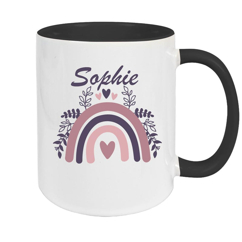 Tasse Regenbogen 8 Wunschname Keramik Kinderbecher versch. Farben
