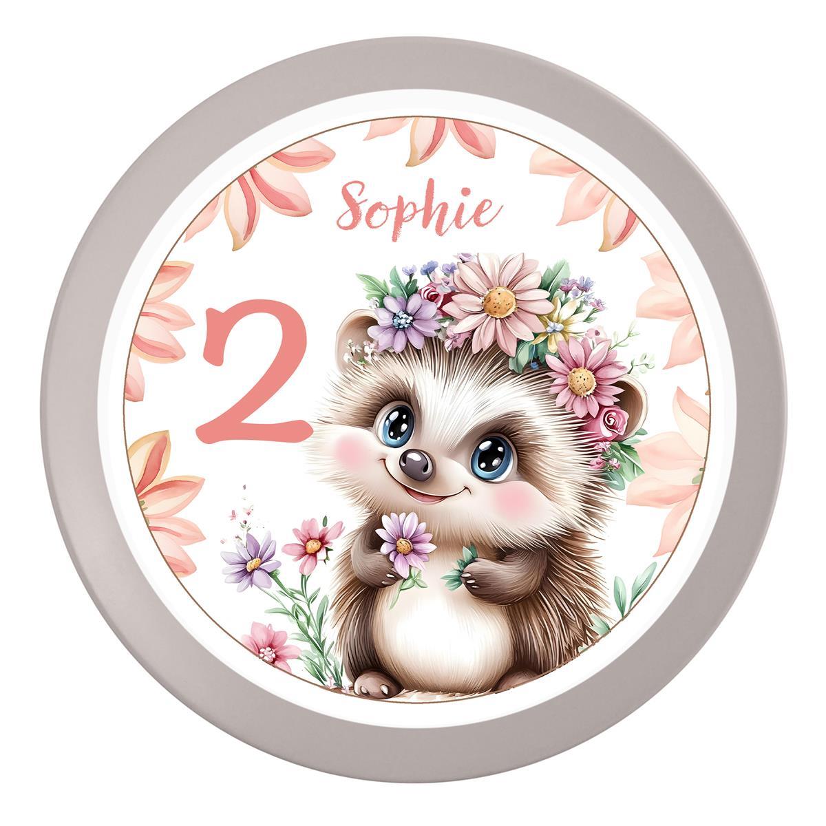 Tortenaufleger Geburtstag Igel 1 Name & Zahl (20cm) Fondant Papier