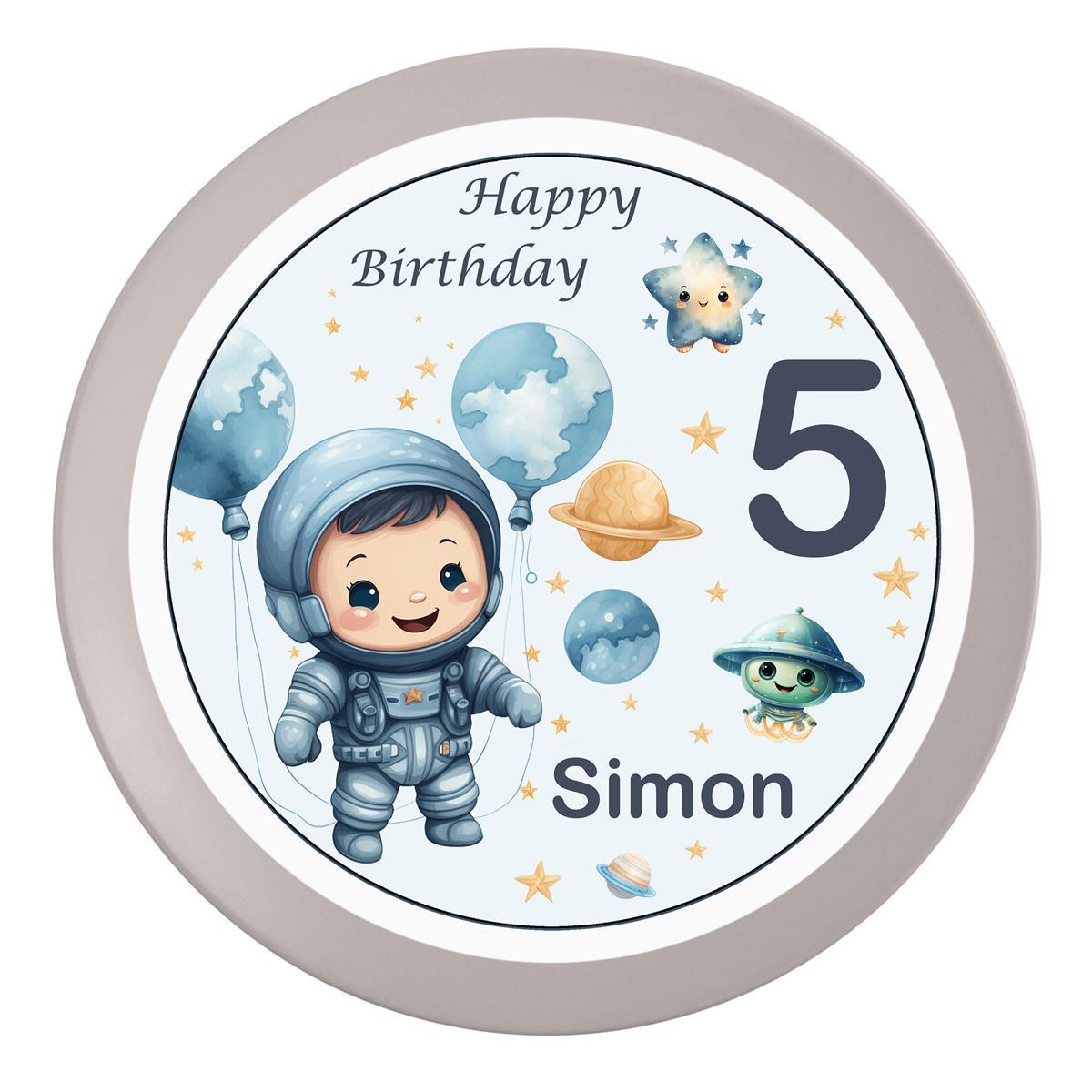 Tortenaufleger Geburtstag Astronaut 1 Name & Zahl (20cm)