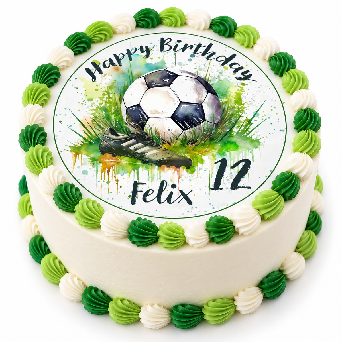 MUCKKI-PRO:6db29d55d1e8eb15cae8a652c772c60e83d3eaac24b64c6cefbb68214ce0c62e:Tortenaufleger Geburtstag Fußball 4 Name & Zahl (20cm)