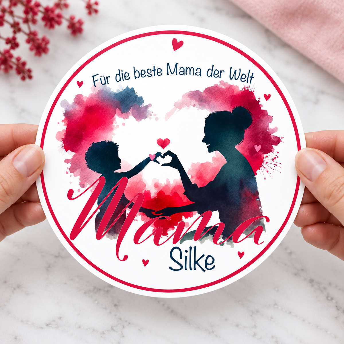 MUCKKI-PRO:1a1bfb1bde9df2e0af658a9e0eee806637da8b6ac38af4e627aac6fa7b0ee7cd:Tortenaufleger Muttertag 2 Personalisierbar (20cm)