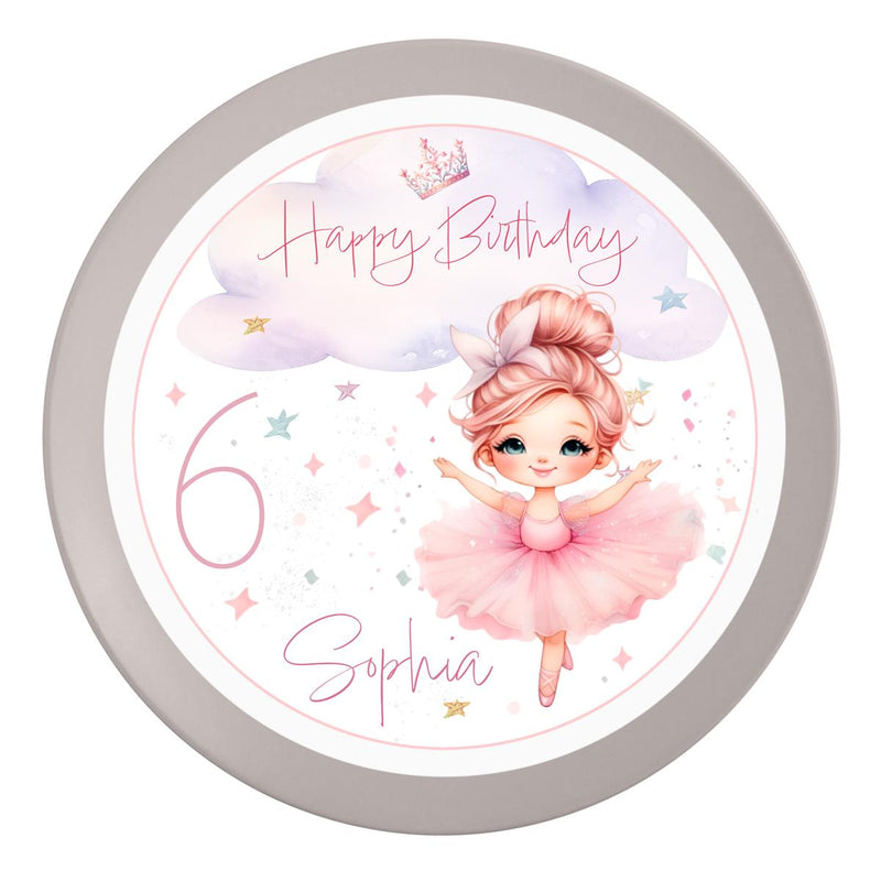Cake Topper Birthday Ballerina 1 Name & Number (20cm)